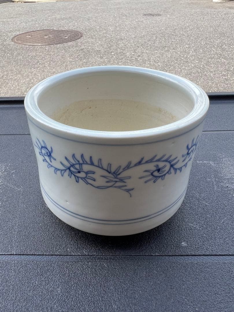 火入れ 染付 唐草紋 火鉢 菊紋 香炉 古伊万里 江戸 明治 古美術 JAPAN