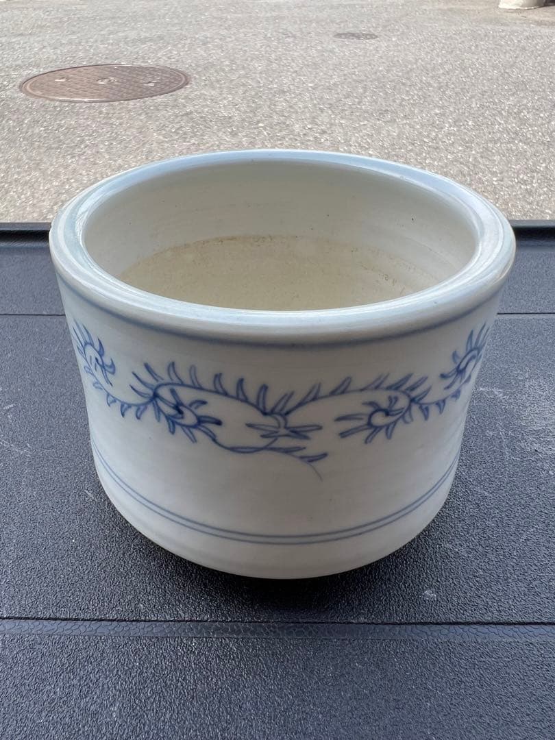 火入れ 染付 唐草紋 火鉢 菊紋 香炉 古伊万里 江戸 明治 古美術 JAPAN