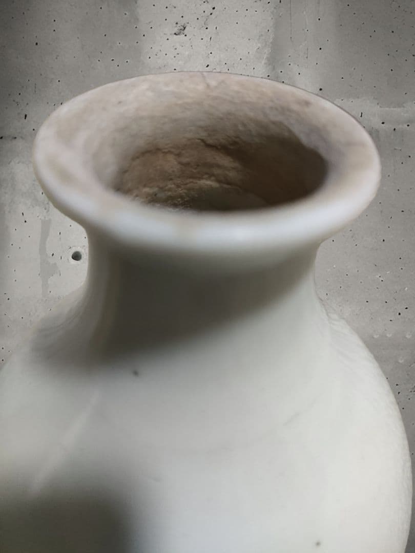 李朝白磁　花入　花器　時代物　骨董アンティーク　朝鮮美術
