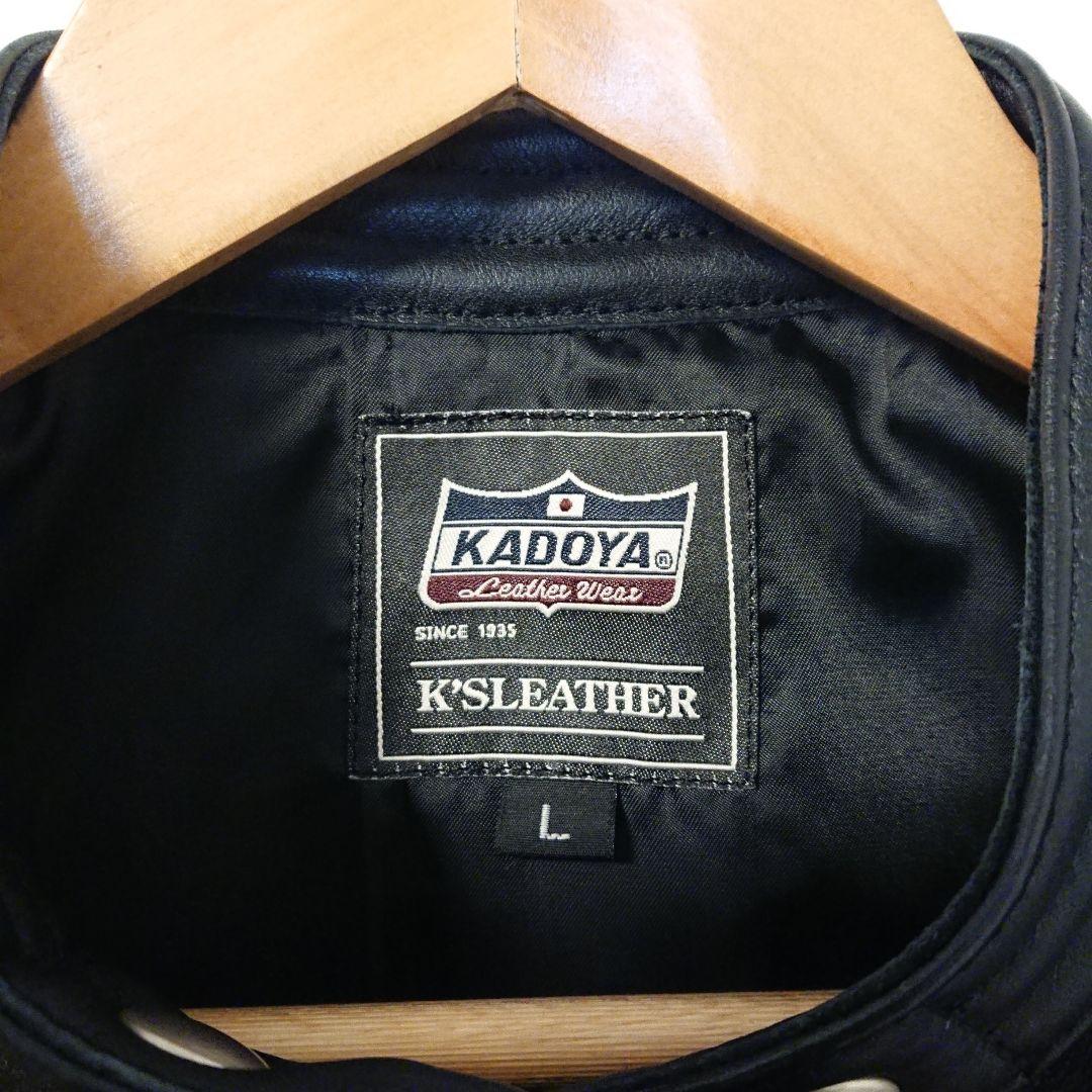 KADOYA 黒 レザー シングルライダースジャケット Lサイズ