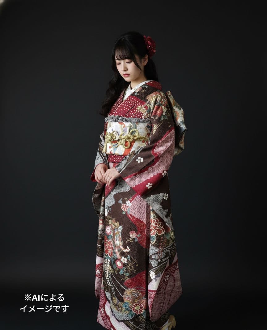 riy＊様　434.練習用にも！　振袖と袋帯2点セット　正絹　フルセット　成人式