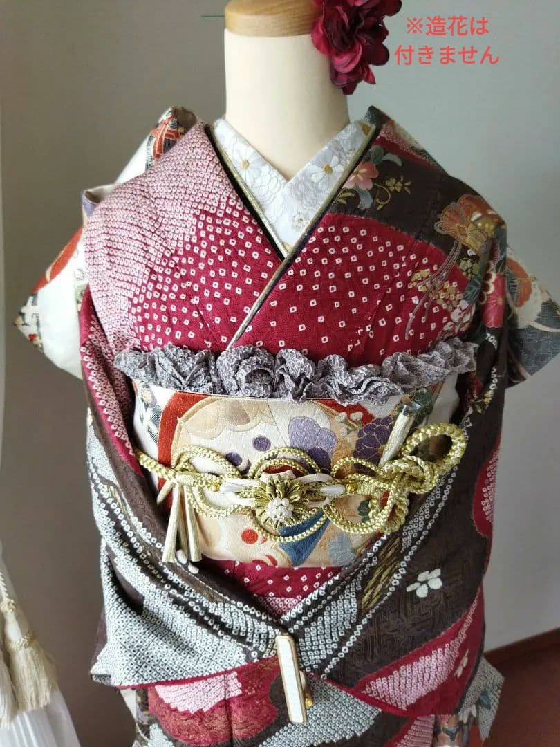 riy＊様　434.練習用にも！　振袖と袋帯2点セット　正絹　フルセット　成人式