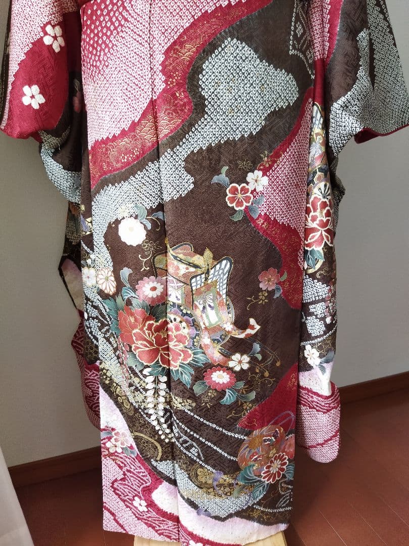 riy＊様　434.練習用にも！　振袖と袋帯2点セット　正絹　フルセット　成人式