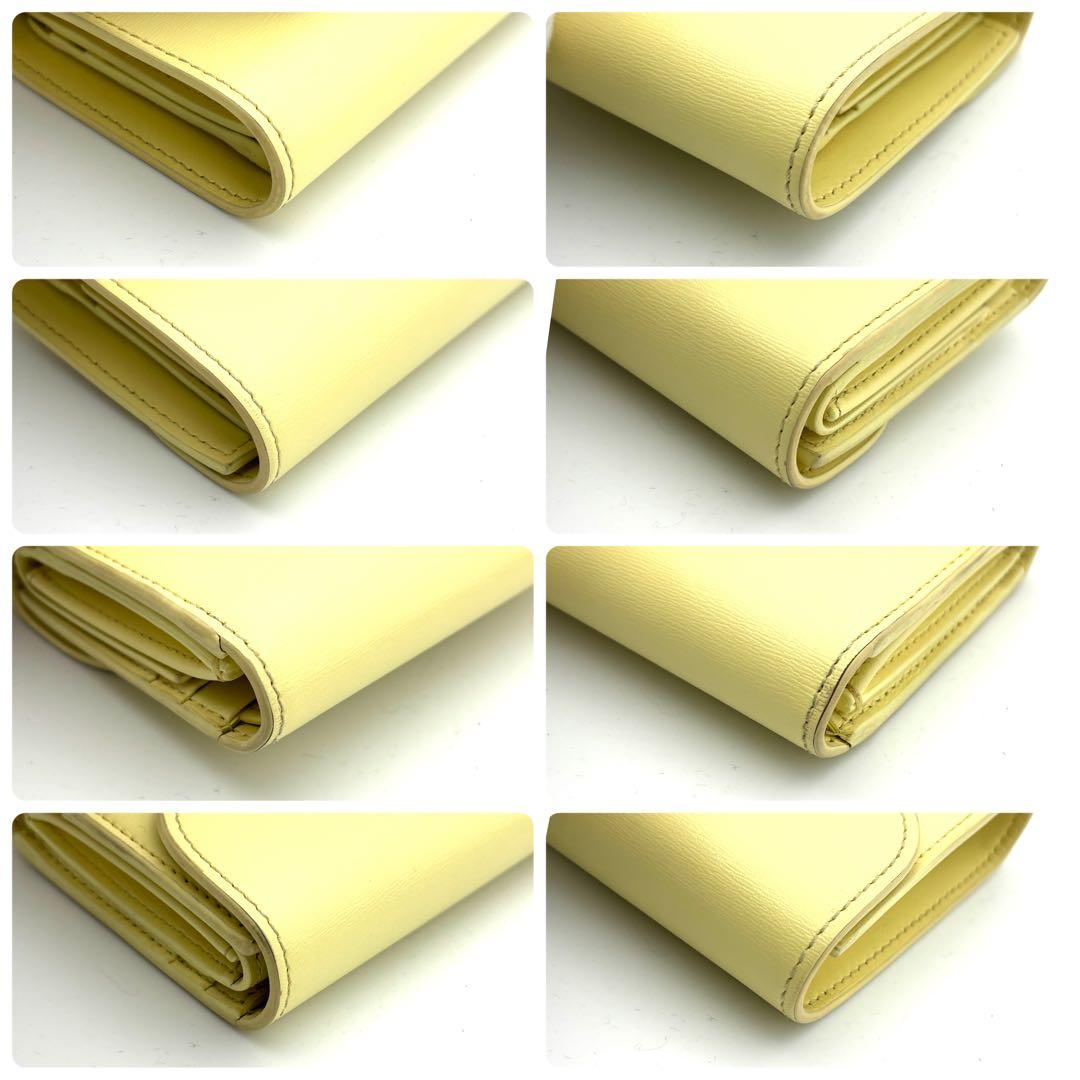 ☆保存袋付☆極美品☆セリーヌ 財布 スモールフラップウォレット トリオンフ 黄色