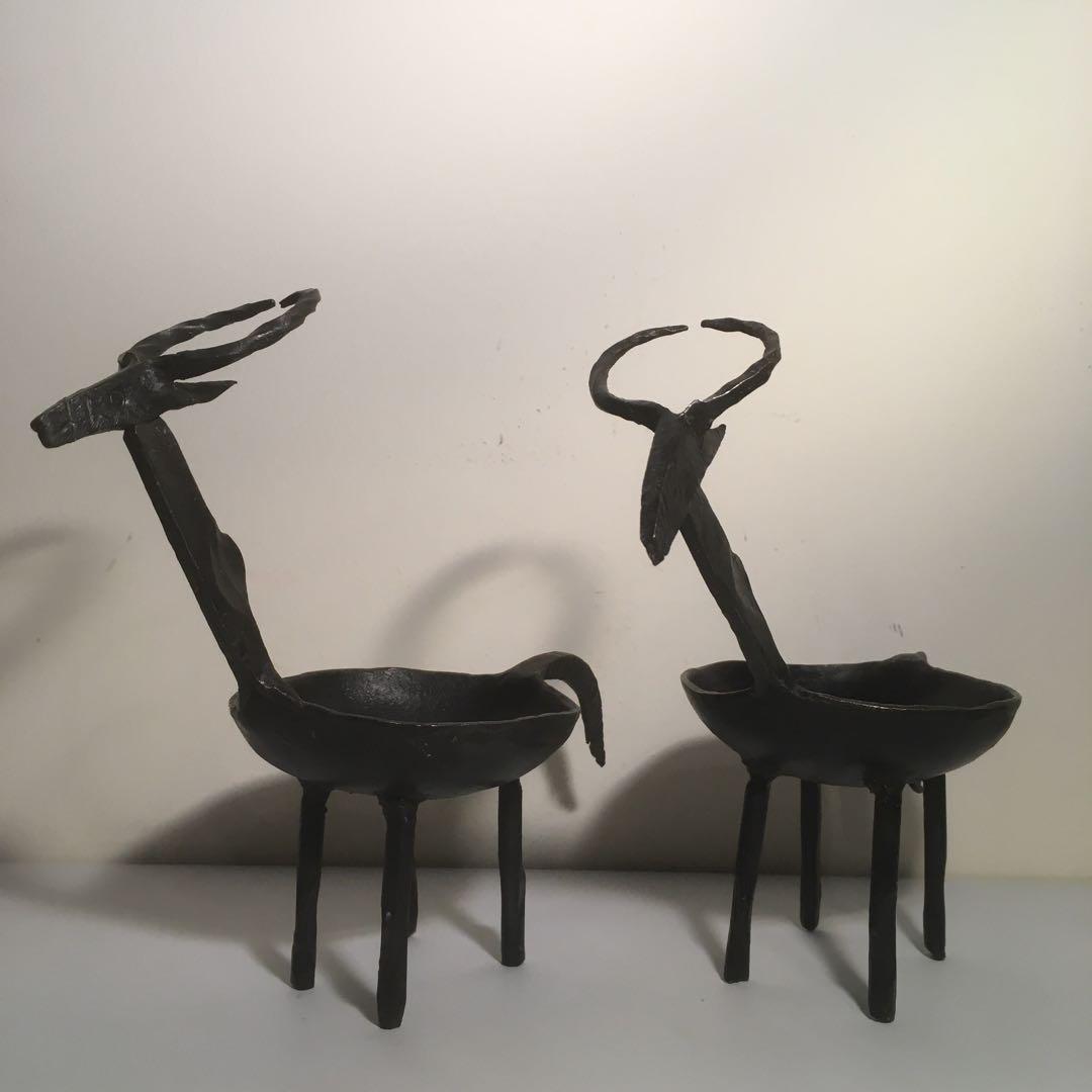 ロートアイアン アニマル 16頭セット ブラック アジアン雑貨