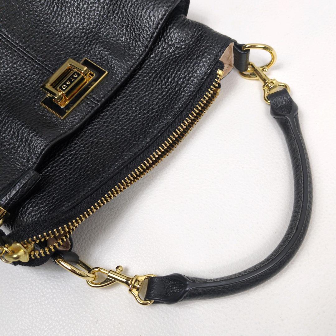 美品 ATAO アタオ ホリデー ショルダーバッグ ハンド ブラック 2way