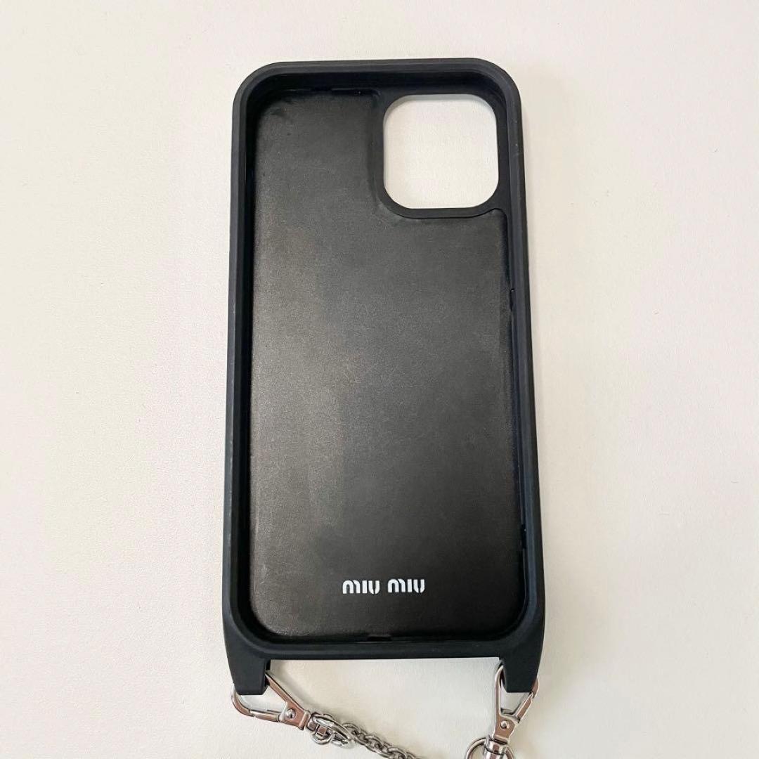 ミュウミュウ miumiu iPhone12 proケース チェーン スマホ