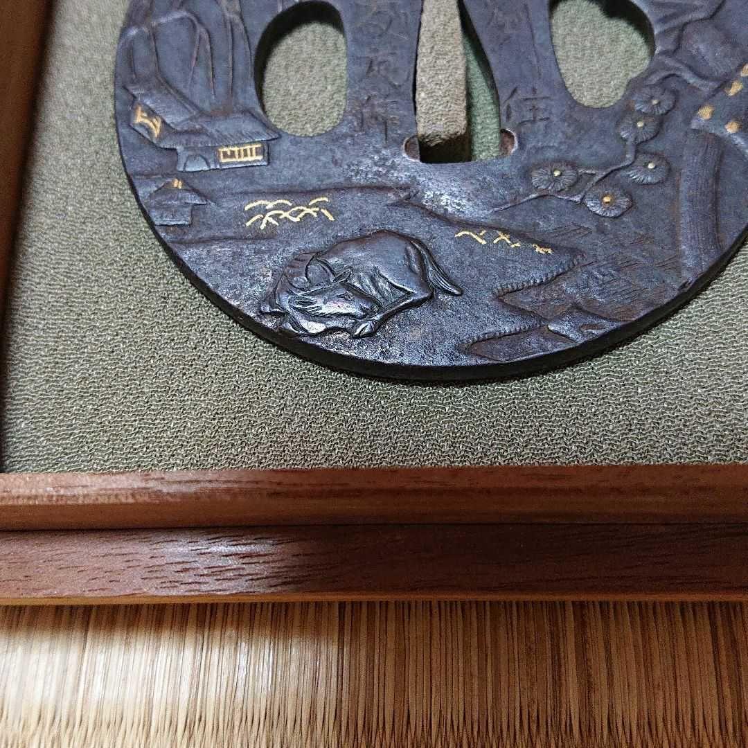 【在銘作】長州住友風作　山村図鐔