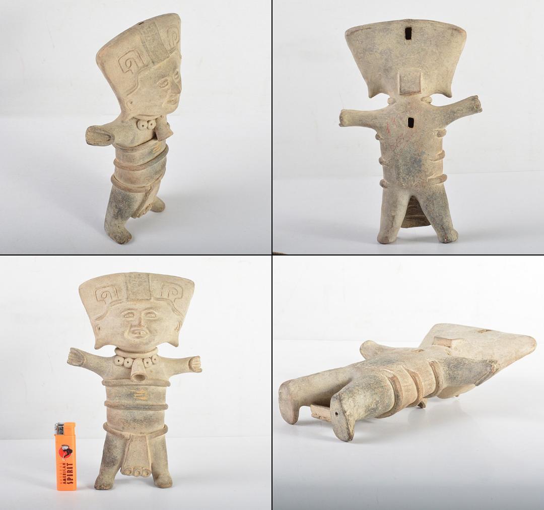 民芸品　ハンドメイド　陶器人形　人物像　置物　箱付　V　R4628