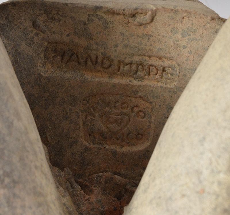 民芸品　ハンドメイド　陶器人形　人物像　置物　箱付　V　R4628