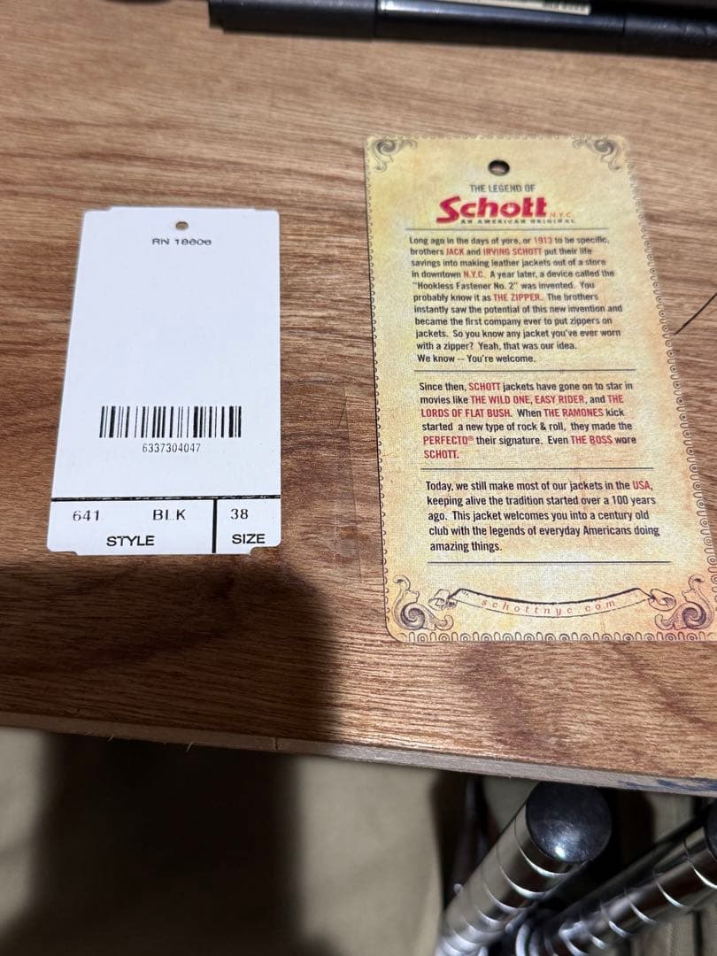 Schott シングルライダースジャケット ブラック 38