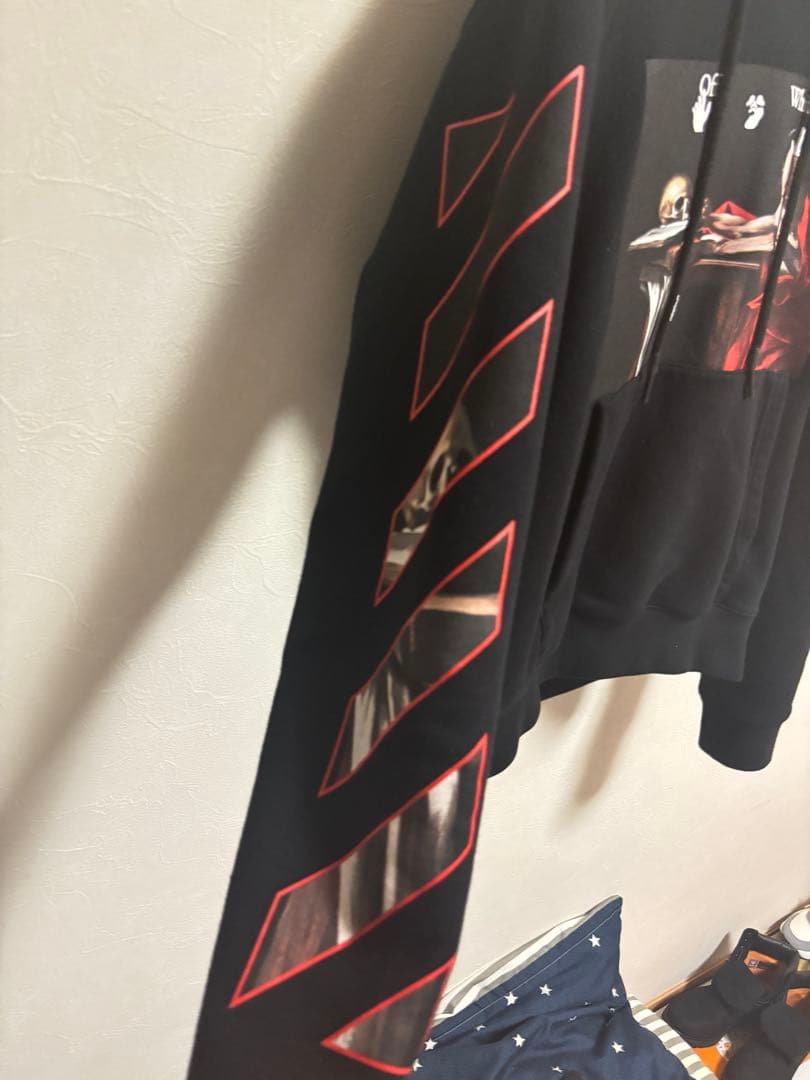 Off-White アートプリント ブラックパーカー