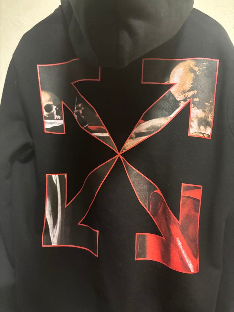 Off-White アートプリント ブラックパーカー