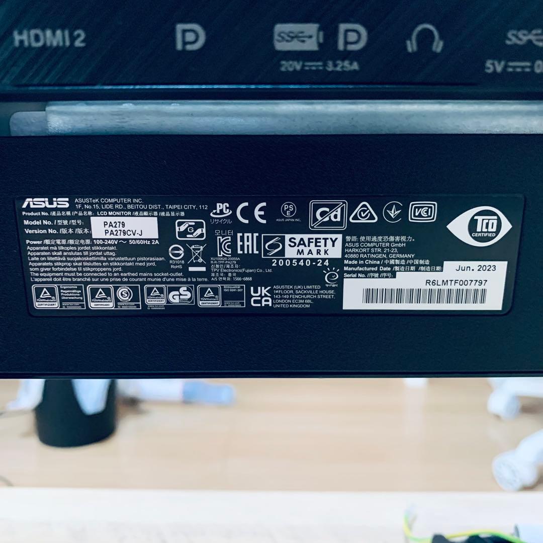 ASUS 4K モニター 27インチ PA279CV-J