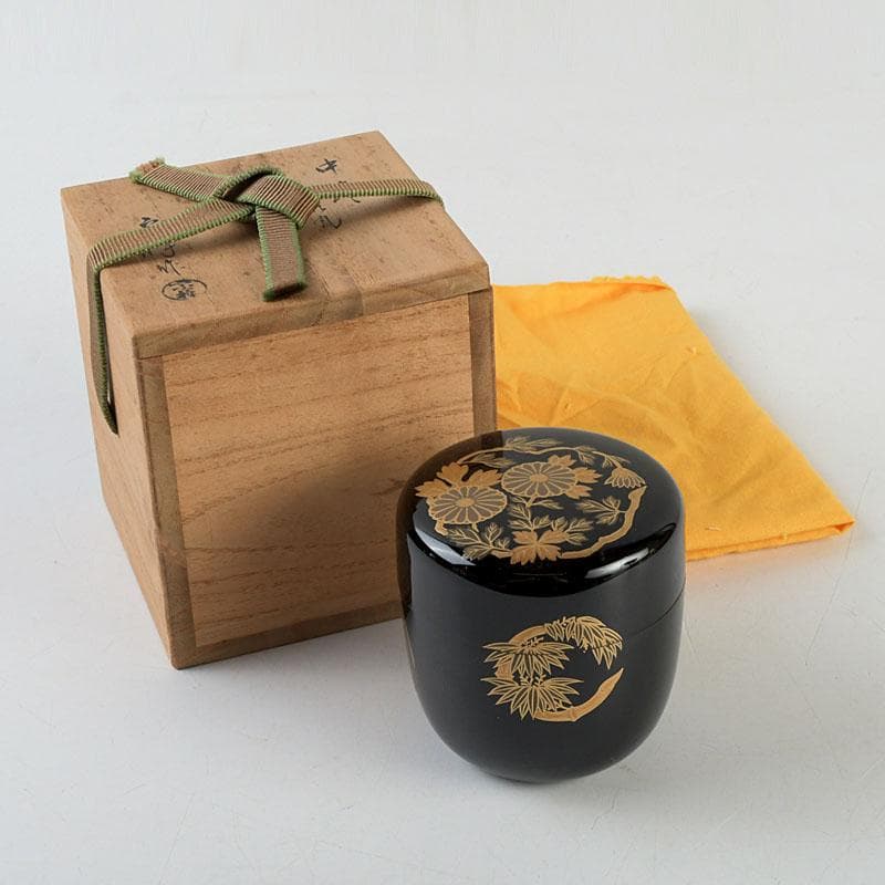 茶道具　宗祥作　四君子蒔絵　中棗　共箱　V　9325