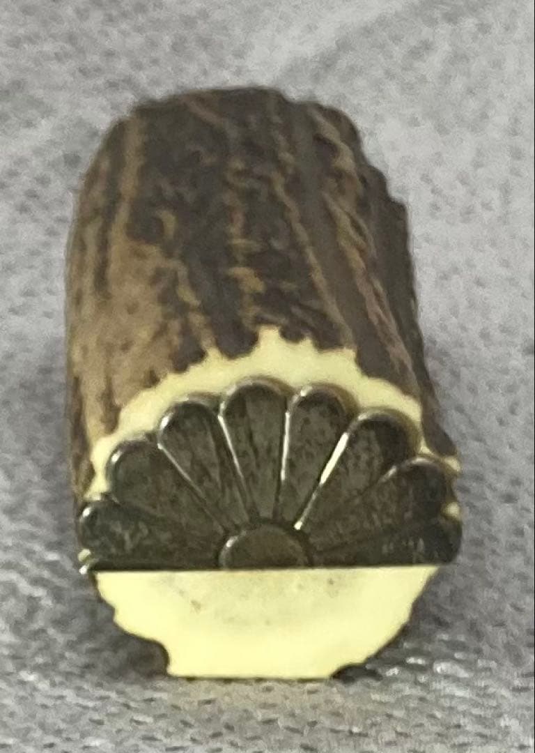 B439s「春日大社鹿角香合」木遊軒一丘造一司作　共袋(一丘)共箱(一丘一司銘)