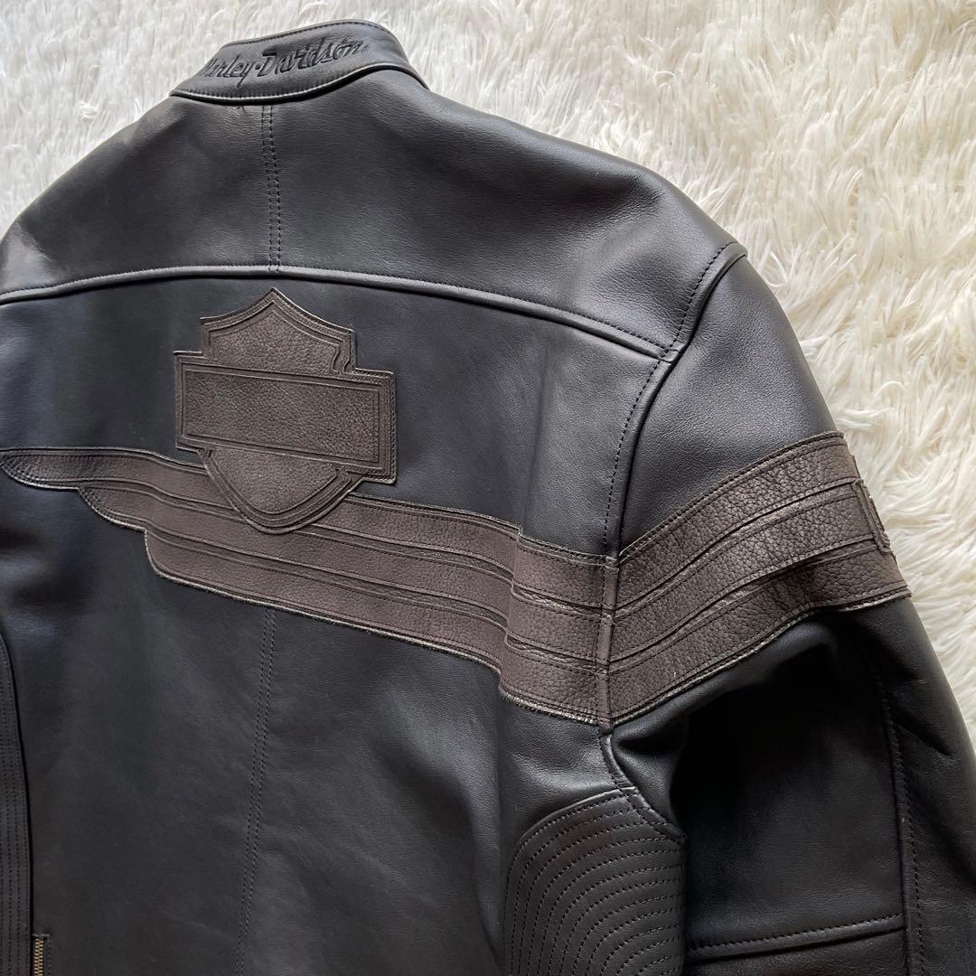 美品✨ハーレーダビッドソン　レザージャケット　シングルライダース　本革　ブラック
