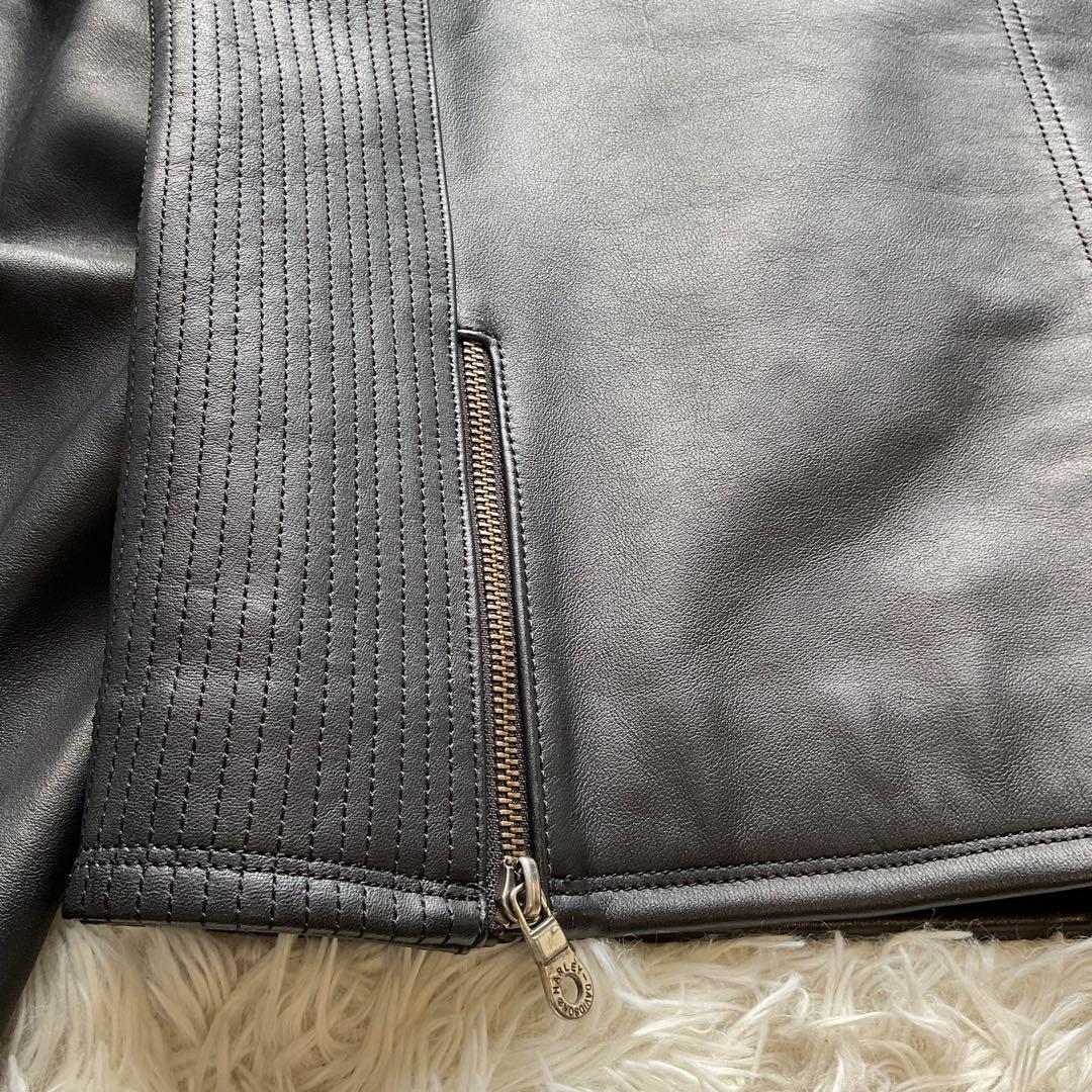 美品✨ハーレーダビッドソン　レザージャケット　シングルライダース　本革　ブラック