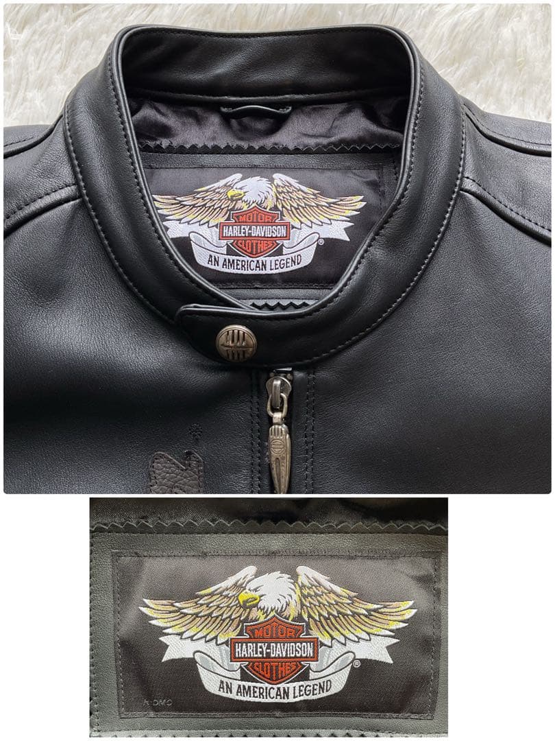 美品✨ハーレーダビッドソン　レザージャケット　シングルライダース　本革　ブラック