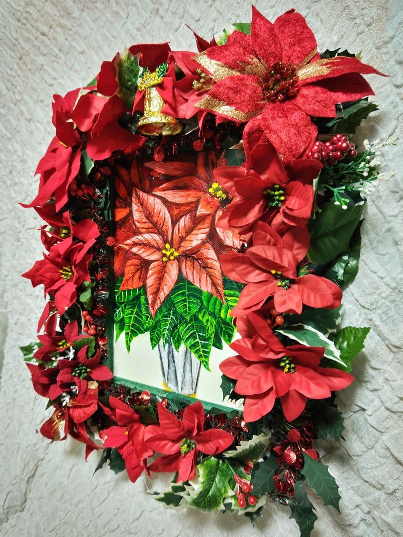 油絵 絵画 【ポインセチア】