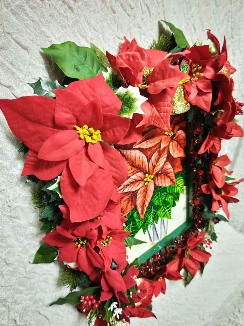 油絵 絵画 【ポインセチア】