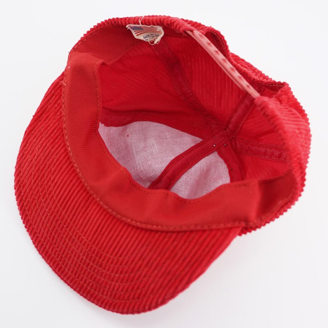 バドワイザー 帽子 キャップ コーデュロイ 90s USA 企業 赤 18407