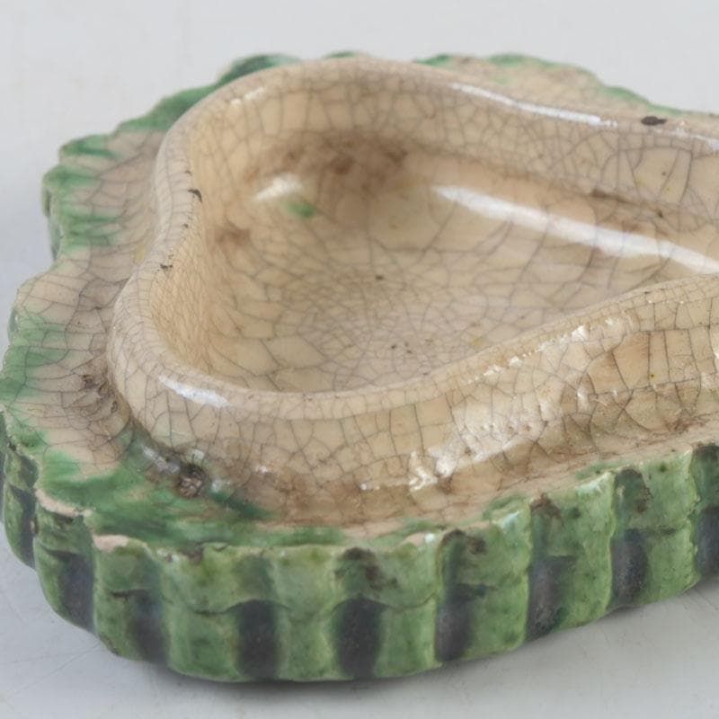 茶道具　交趾焼　六兵衛　菊花　香合　時代箱　V　9682