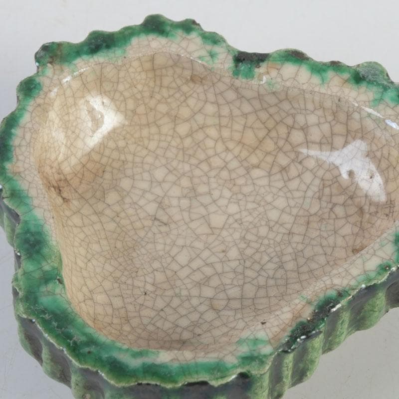 茶道具　交趾焼　六兵衛　菊花　香合　時代箱　V　9682