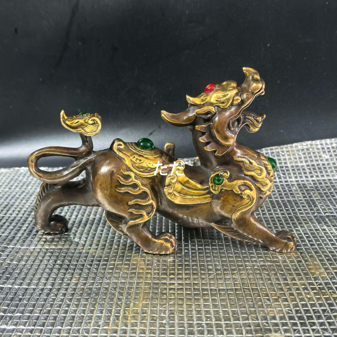 麒麟 銅器 銅製品 鎮宅辟邪 開運風水 招財 置物 工芸品 装飾品