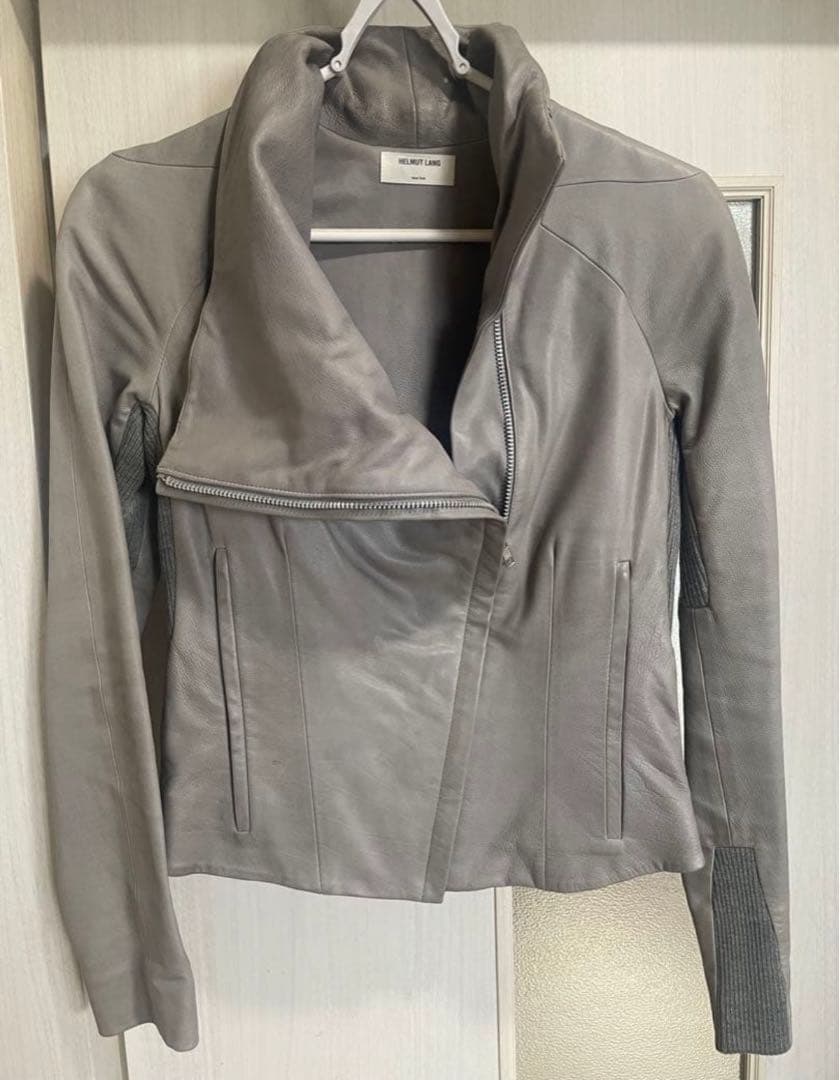 Helmut lang archive 変形　レザージャケット　ギミック　グレー