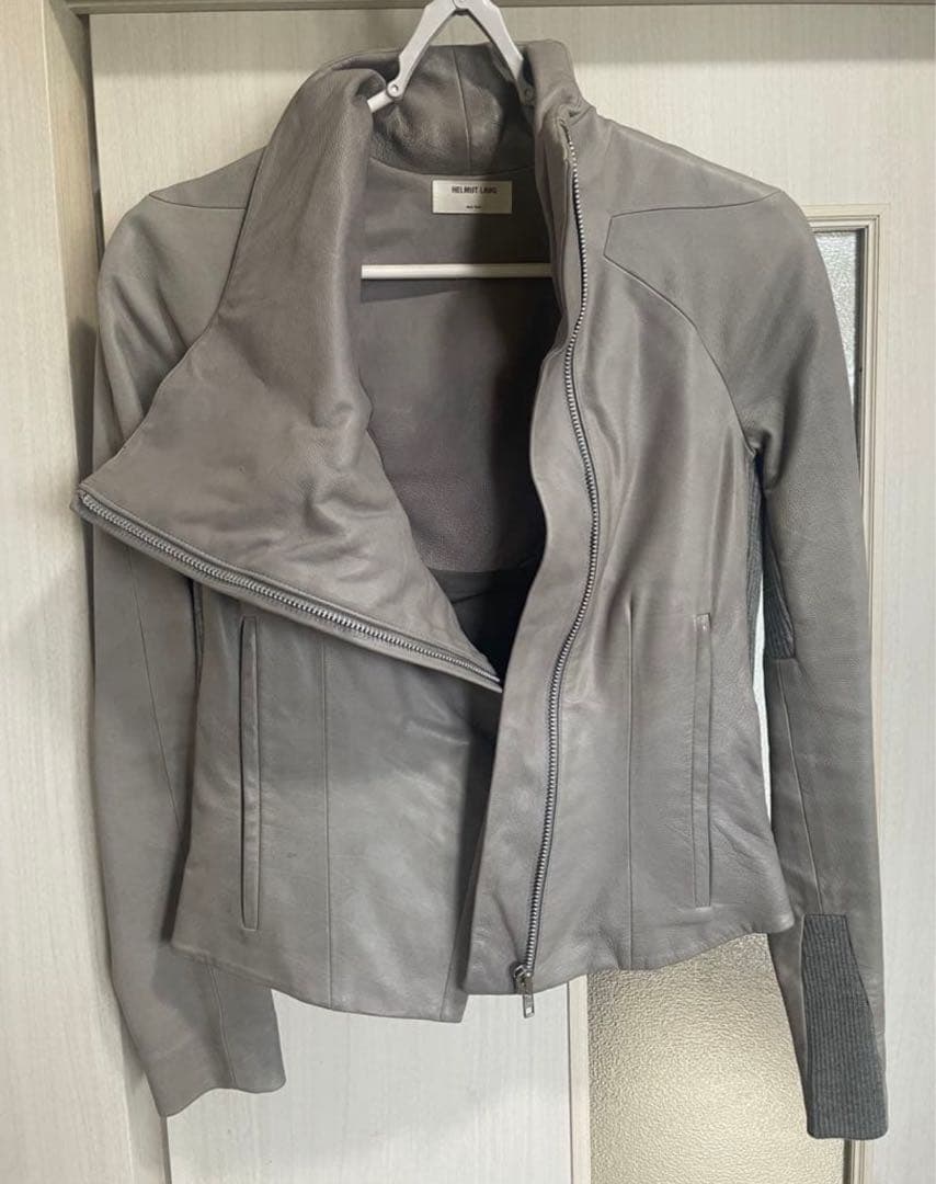 Helmut lang archive 変形　レザージャケット　ギミック　グレー