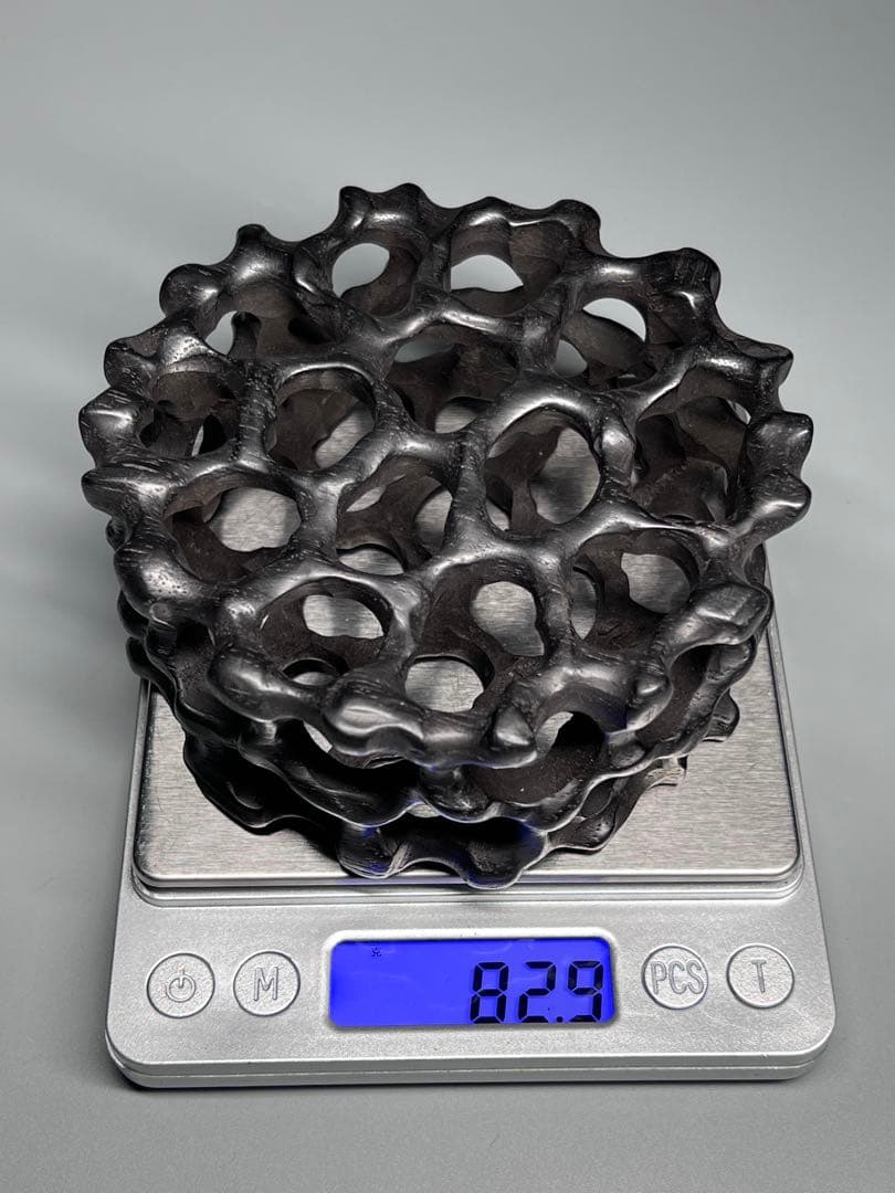 唐木　花台　透かし彫り　花瓶台　細工彫