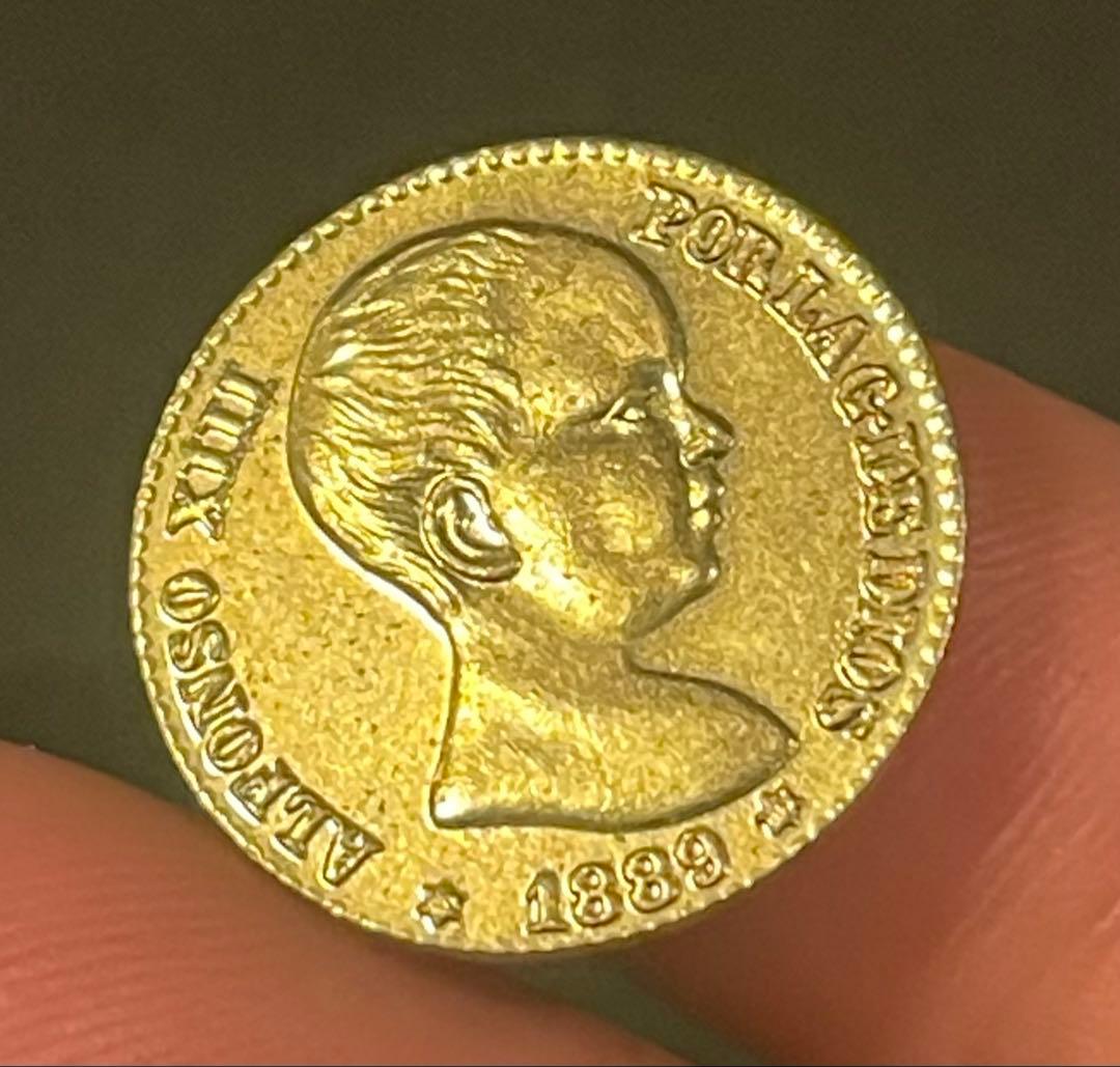 スペイン王室金貨 20ペセタ 1883年《アルフォンソ12世》アンティーク