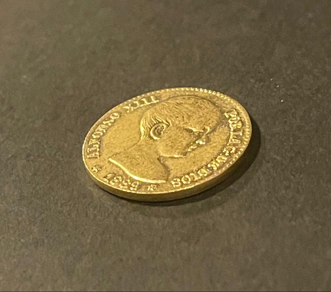 スペイン王室金貨 20ペセタ 1883年《アルフォンソ12世》アンティーク