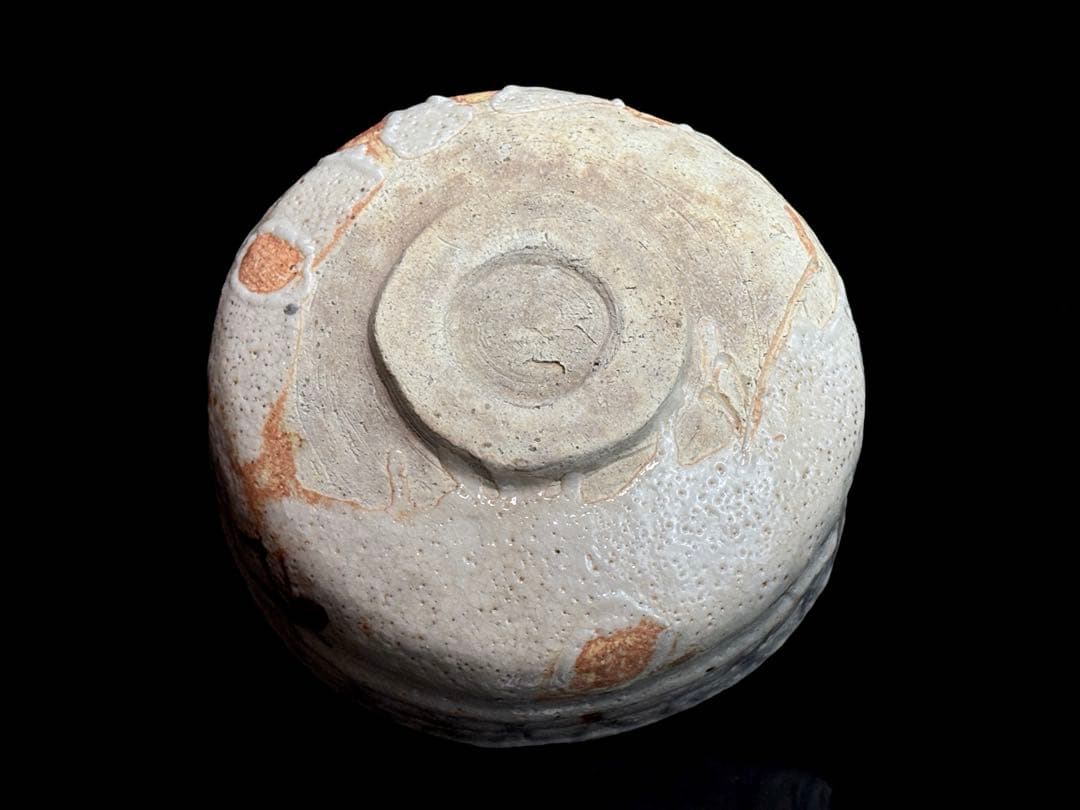 時代物 ねずみ志野【早川春泰】 作 茶碗 茶道具 共箱R811138