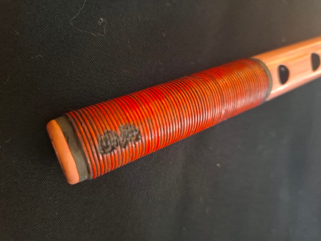 篠笛　古典調　7穴　四本調子　天地籐巻き