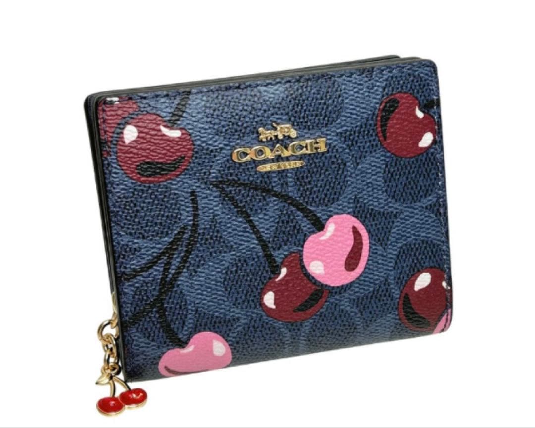 COACH チェリー柄 二つ折り財布 CZ347