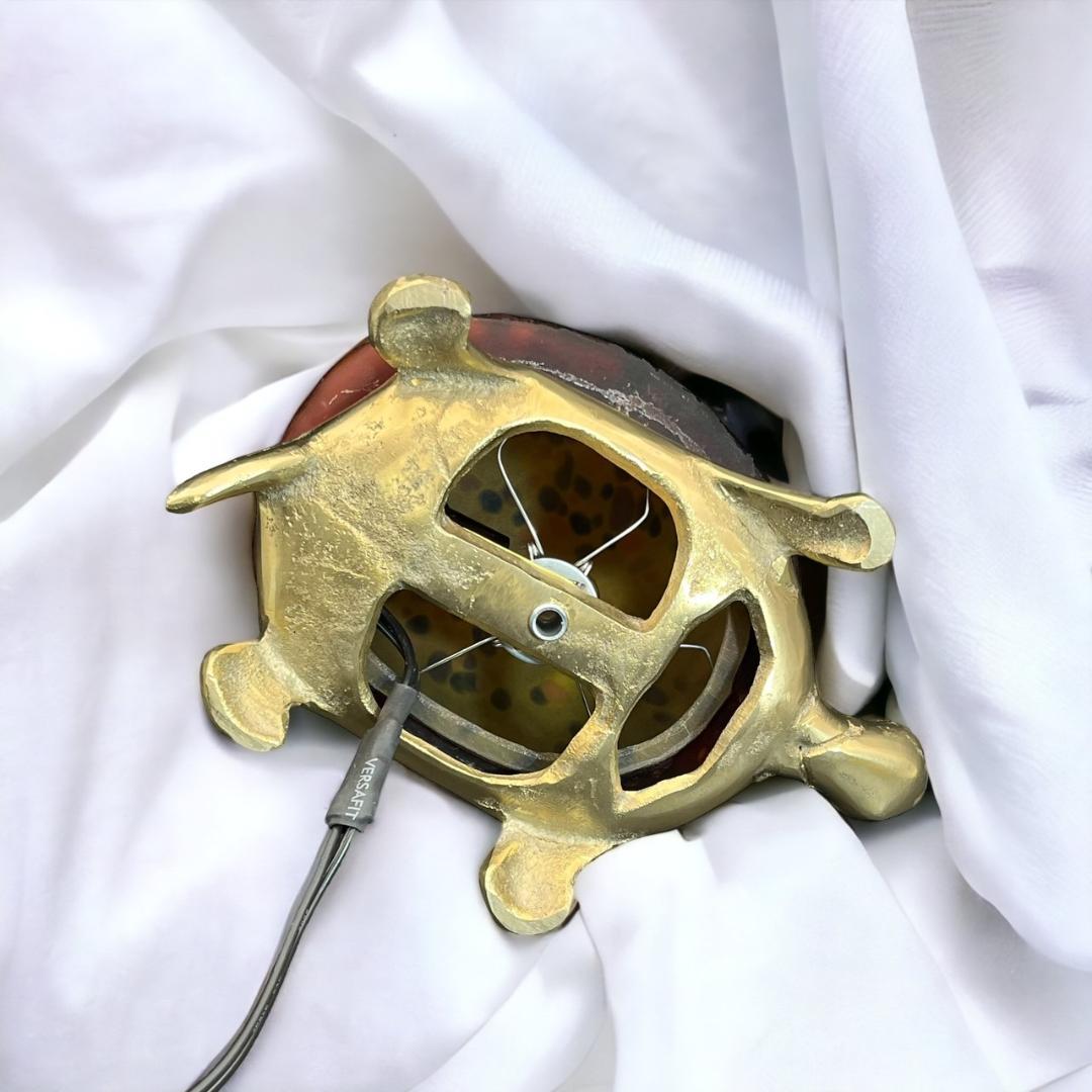 【証明書】エミールガレ　一灯ランプ 　亀紋　カメオ彫り　被せガラス　高さ10ｃｍ