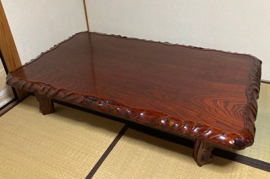 天然木一枚板 高級座敷机 150×90×32 送料込