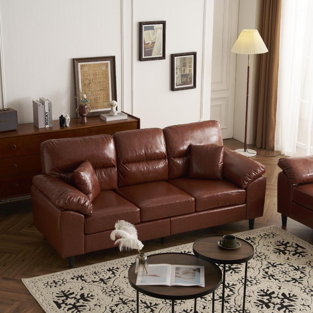 PU ソファ ソファーセット 5人掛け 2-5人掛け L字 クッション付 肘付き