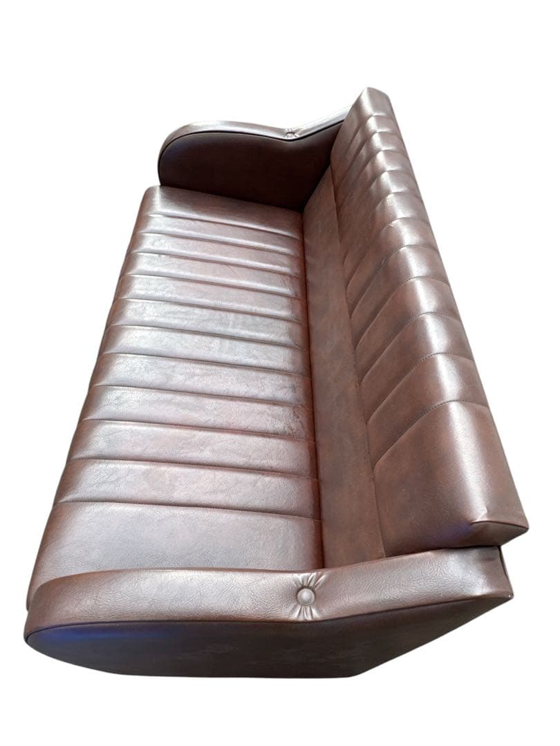 昭和レトロ　ワインレッド色　民芸風　2人掛けソファー