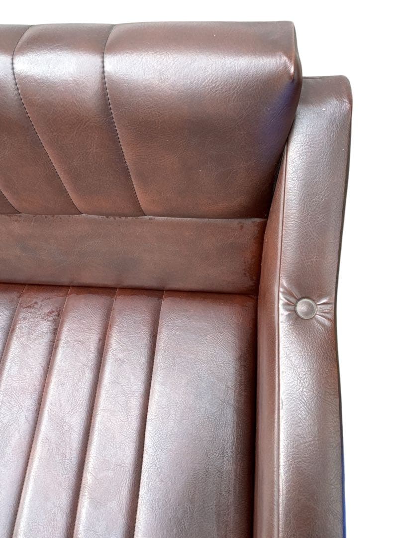 昭和レトロ　ワインレッド色　民芸風　2人掛けソファー