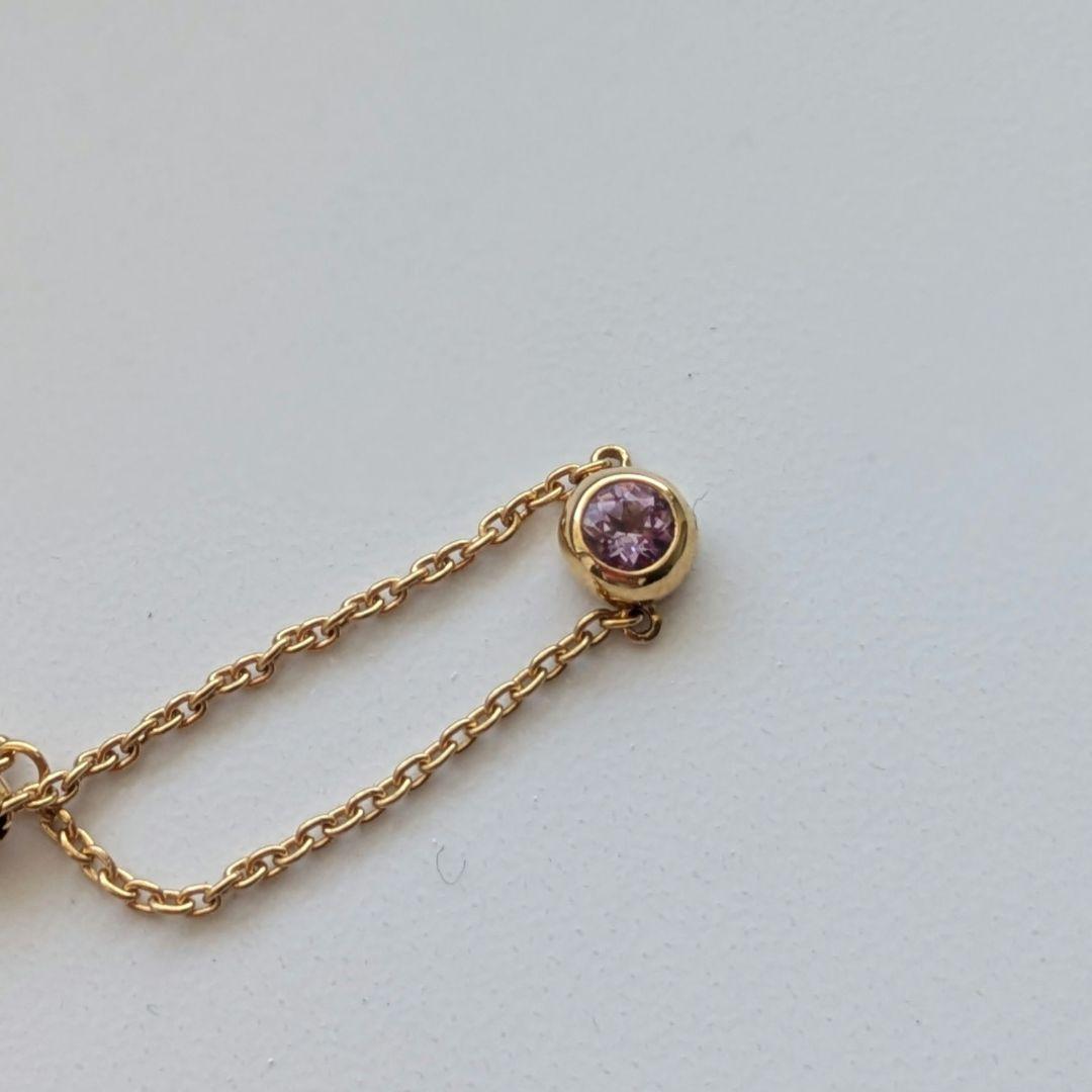 オレフィーチェ K18YG ローズアメシスト バース ヌード チェーン リング