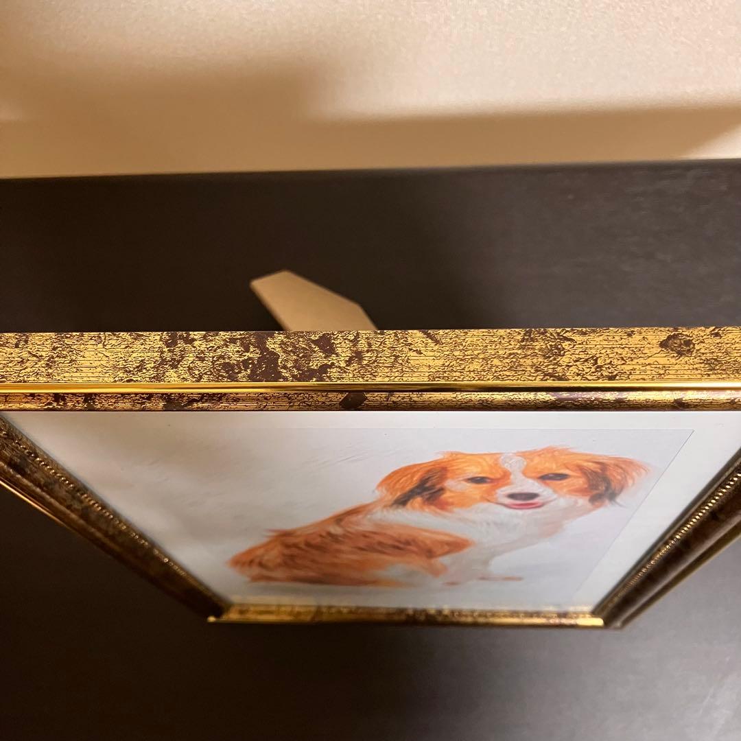【コーイケルホンデュエ成犬】額装品　額縁寸法32.7㎝×24.0㎝×1.5㎝