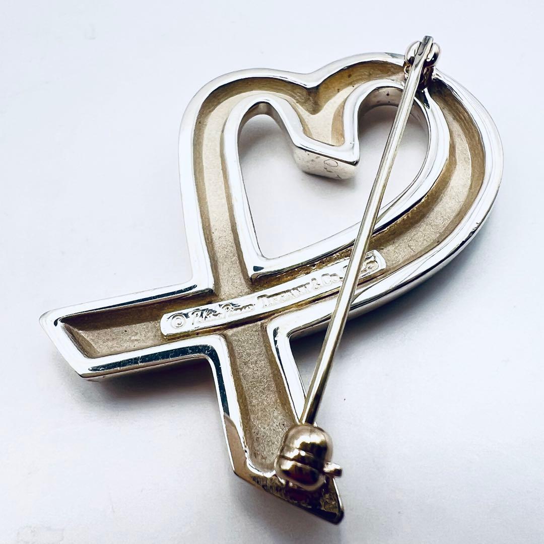 美品✨ティファニー　ラビングハート　パロマピカソ　シルバー　ピンブローチ