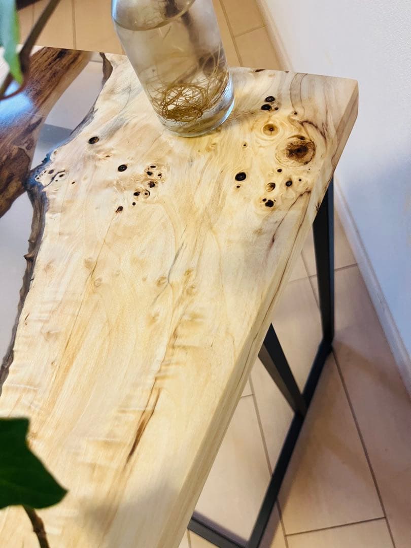 ポプラ　ソファテーブル　レジンテーブル　サイドテーブル　リバーテーブル