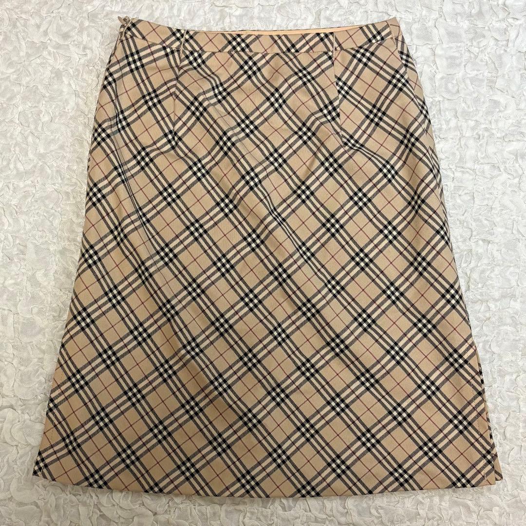 バーバリーブルーレーベル　膝丈ノヴァチェックスカート