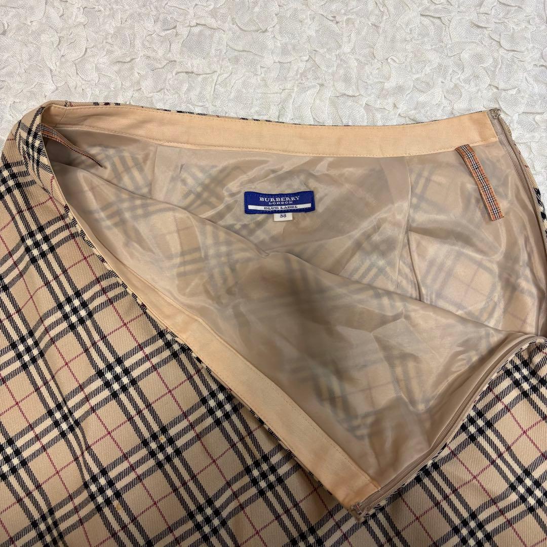 バーバリーブルーレーベル　膝丈ノヴァチェックスカート