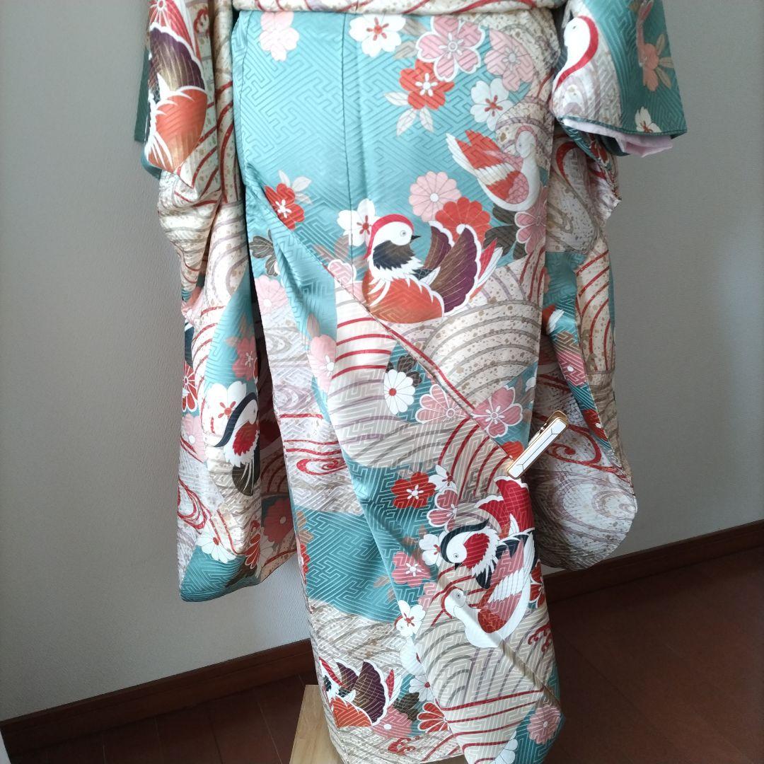 ナチ様　437.レトロ可愛い振袖8点セット　正絹　フルセット　成人式