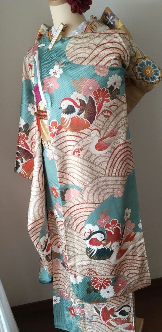 ナチ様　437.レトロ可愛い振袖8点セット　正絹　フルセット　成人式